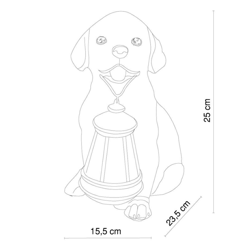 Globo - Luminaire solaire LED/0,06W/3V chien IP44
