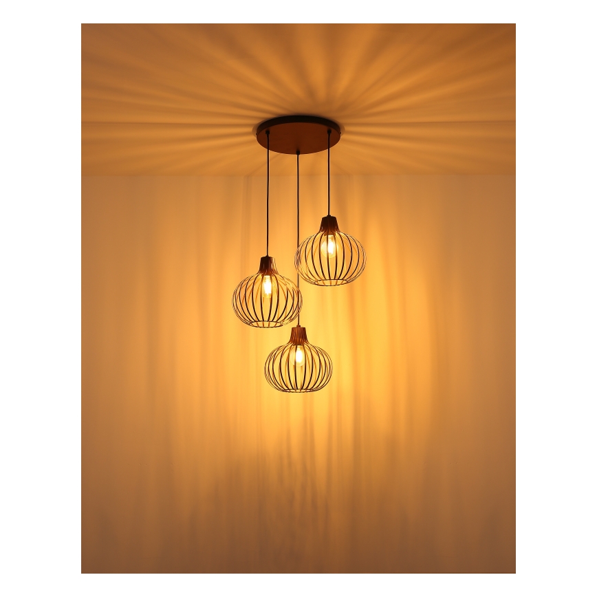Globo - Lampadario a sospensione con cavo 3xE27/40W/230V