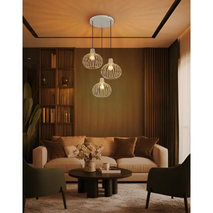Globo - Lampadario sospeso su cavo 3xE27/40W/230V beige