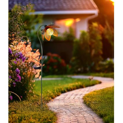 Globo - Lampada solare LED 3,2V IP44 200 mAh a forma di fiore
