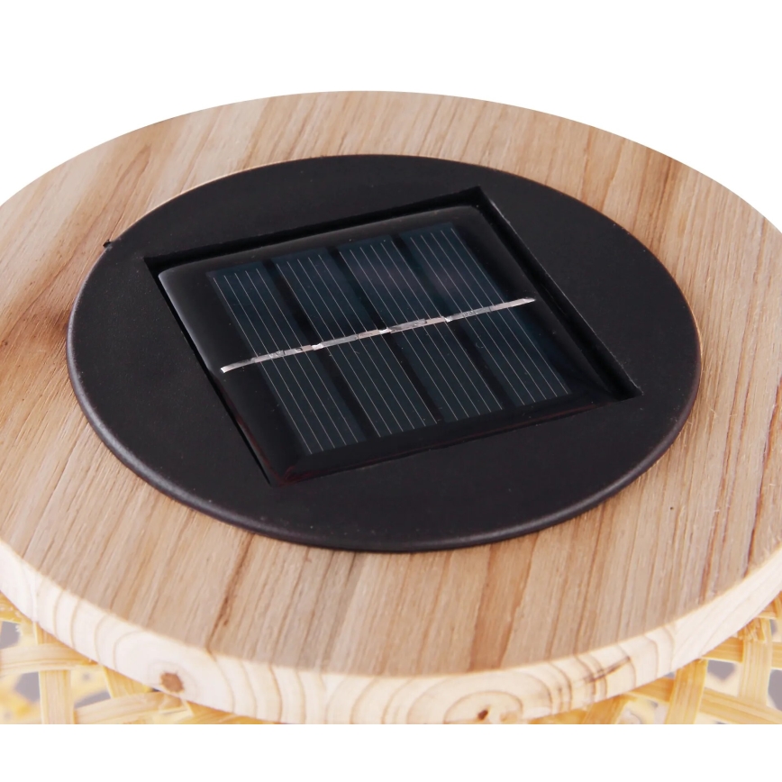 Globo - Lampe solaire LED/0,06W/3V bambou IP44