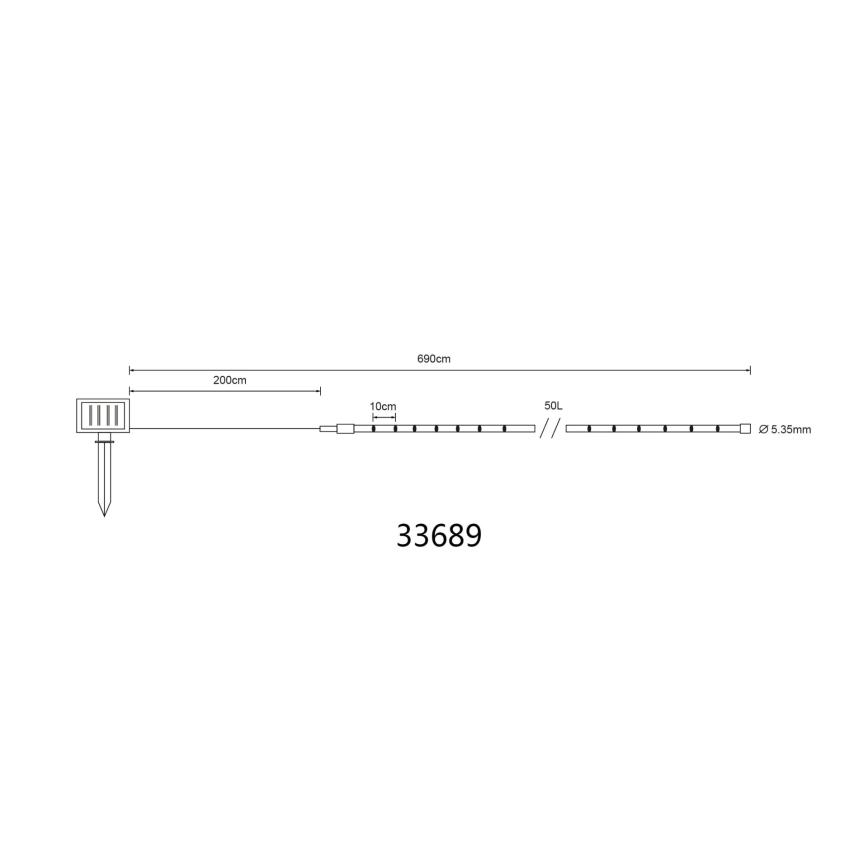 Globo - Guirlande solaire à LED 1,2V IP44 4,9 m 600 mAh