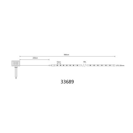 Globo - LED-Solar-Lichterkette LED/1,2V IP44 4,9 m 600 mAh