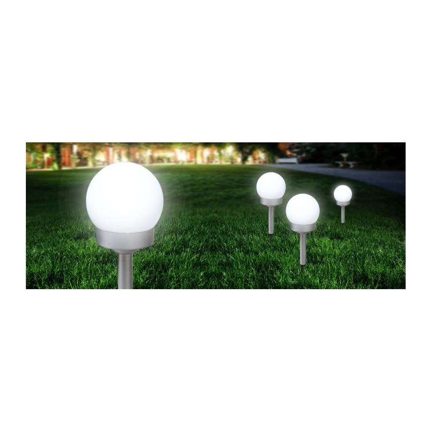 Globo - LOT 3x Lampe solaire LED/0,06W/3V 4000K d. 10 cm IP44