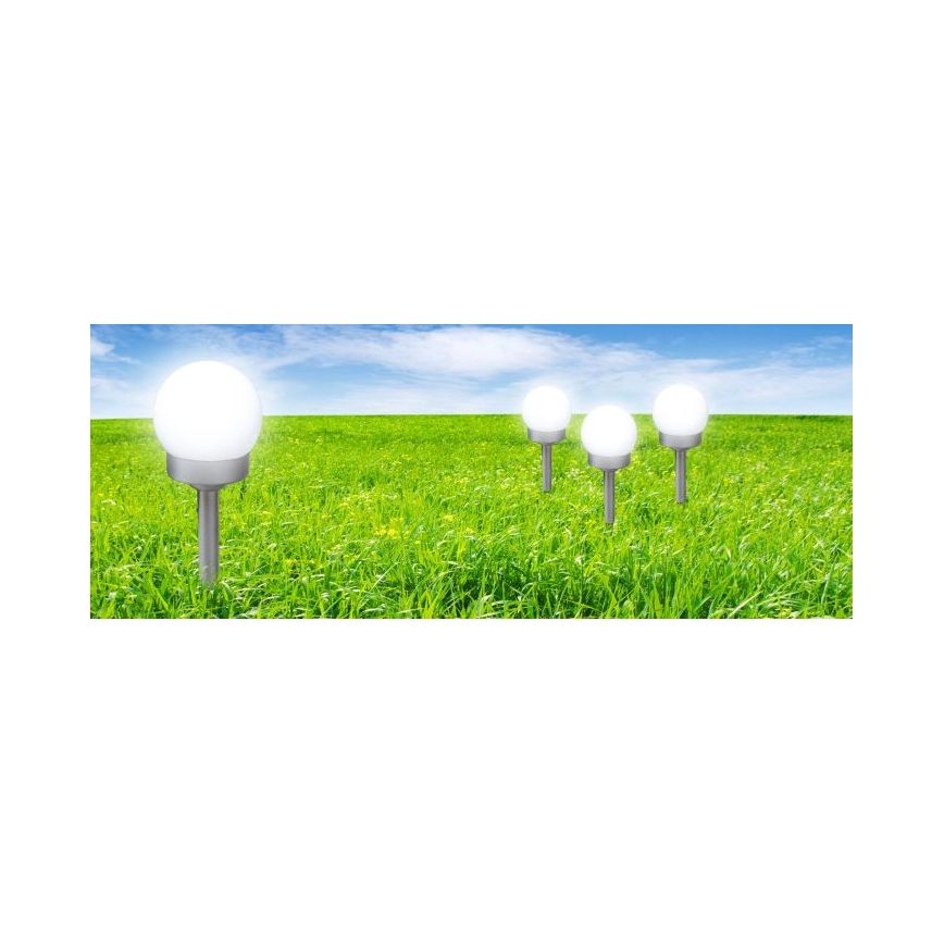 Globo - LOT 3x Lampe solaire LED/0,06W/3V 4000K d. 10 cm IP44