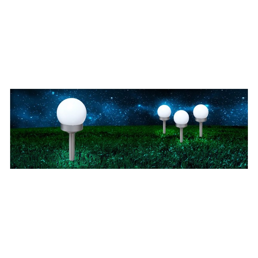 Globo - LOT 3x Lampe solaire LED/0,06W/3V 4000K d. 10 cm IP44