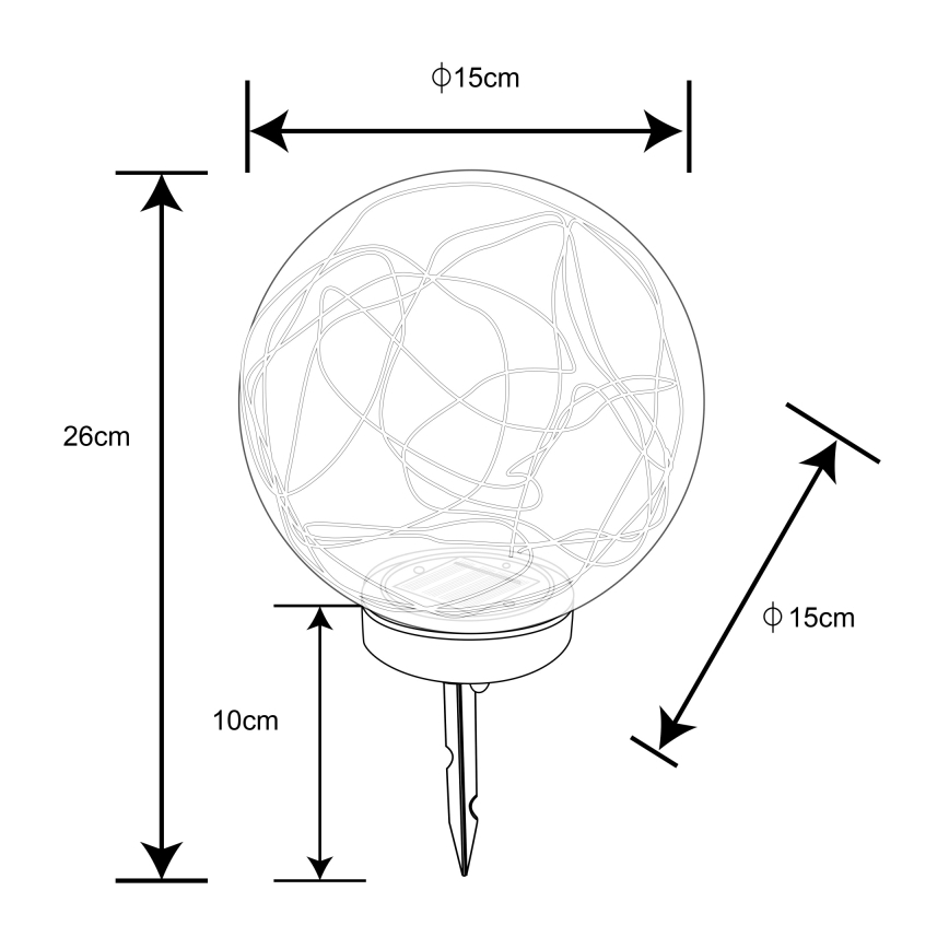 Globo - Lampada LED solare 20xLED/0,06W/1,2V diametro 15 cm IP44