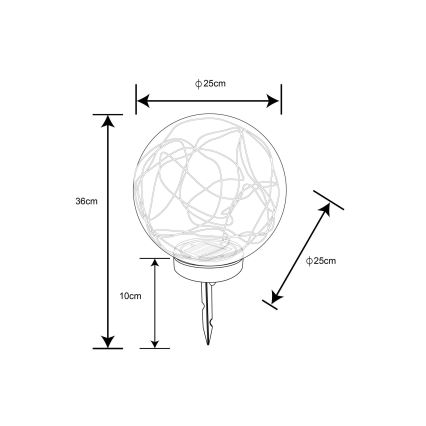 Globo - Éclairage solaire 40xLED/0,06W/1,2V d. 25 cm IP44 600 mAh