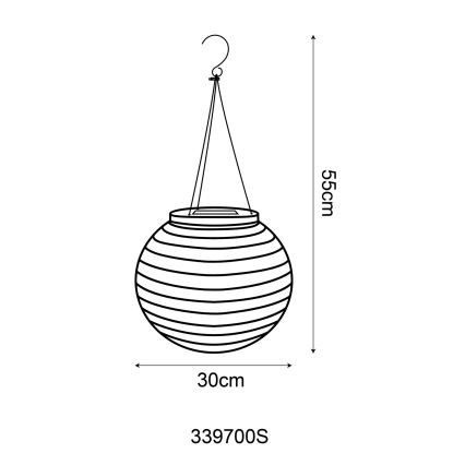 Globo - Höhenverstellbare LED-Solar-Pendelleuchte LED/0,5W/3V IP44 beige