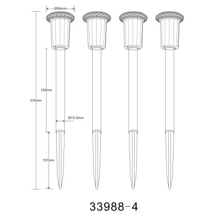 Globo - SET 4x LED-Solarleuchte LED/0,06W/1,2V IP44