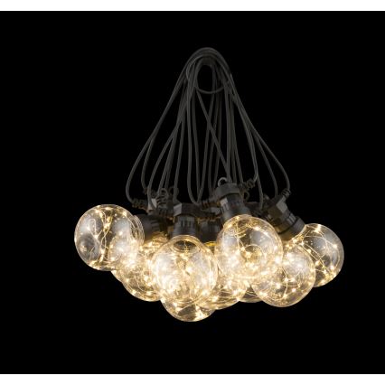Globo - Catena decorativa LED da esterno 10xLED/0,27W/230V 7,5 m IP44 nero