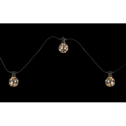 Globo - Catena decorativa LED da esterno 10xLED/0,27W/230V 7,5 m IP44 nero