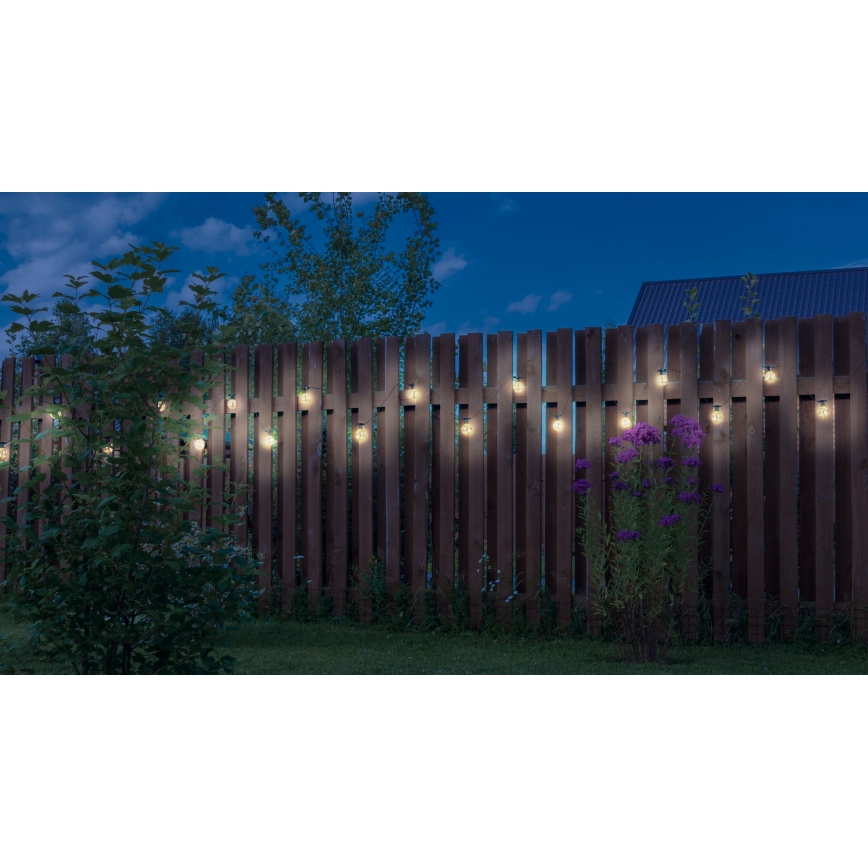 Globo - Guirlande décorative LED extérieure 10xLED/0,27W/230V 7,5 m IP44 noire