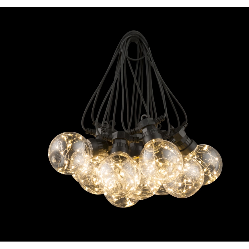Globo - Guirlande décorative LED extérieure 10xLED/0,27W/230V 7,5 m IP44 noire