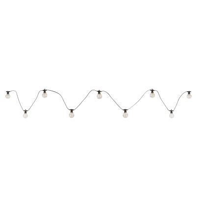 Globo - Guirlande décorative LED extérieure 10xLED/0,27W/230V 7,5 m IP44 noire