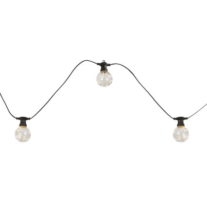 Globo - Guirlande décorative LED extérieure 10xLED/0,27W/230V 7,5 m IP44 noire
