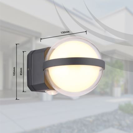 Globo - LED-Outdoor-Wandleuchte LED/12W/230V IP54 schwarz