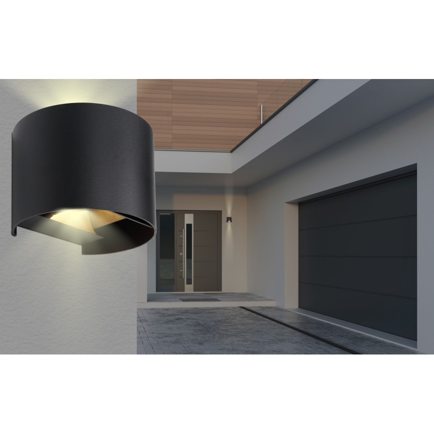 Globo - Applique murale LED extérieure 2xLED/3W/230V IP44 noir