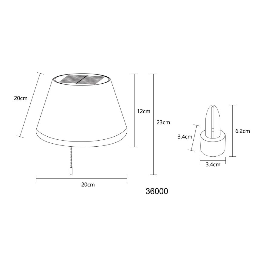 Globo - LED Paralume solare per bottiglie 10xLED/1,5W/3V IP44