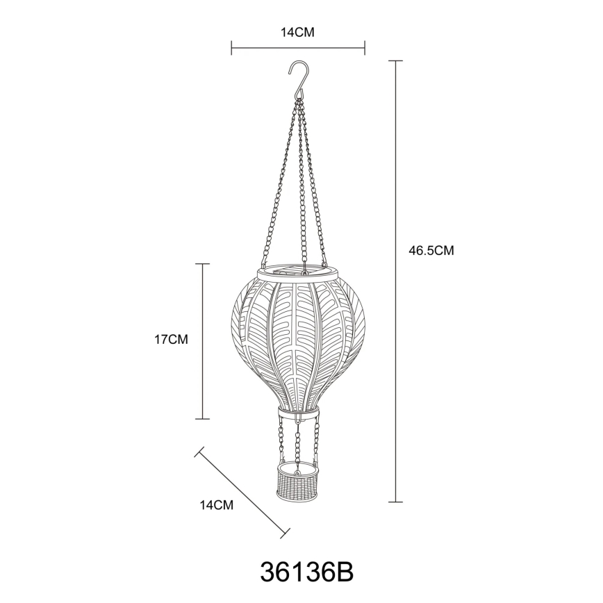 Globo - Décoration solaire suspendue 20xLED/0,5W/3V IP44 montgolfière