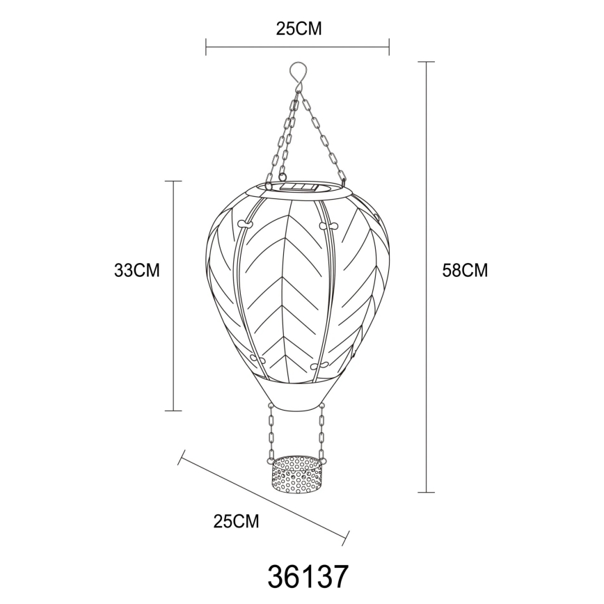 Globo - Décoration solaire suspendue 24xLED/0,2W/3V IP44 montgolfière