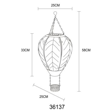 Globo - LED Decorazione solare a ciondolo 24xLED/0,2W/3V IP44 mongolfiera