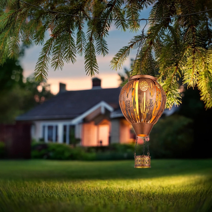 Globo - LED Decorazione solare a ciondolo 12xLED/0,02W/3V IP44 mongolfiera