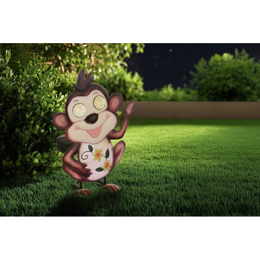 Globo - Lampe solaire LED (104 LEDs), 3 V, IP44, 300 mAh — motif singe