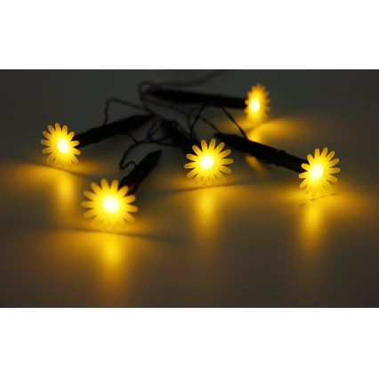Globo - LED Solar Lichterkette 5xLED/3V IP44 300 mAh 2,2 m Blüten