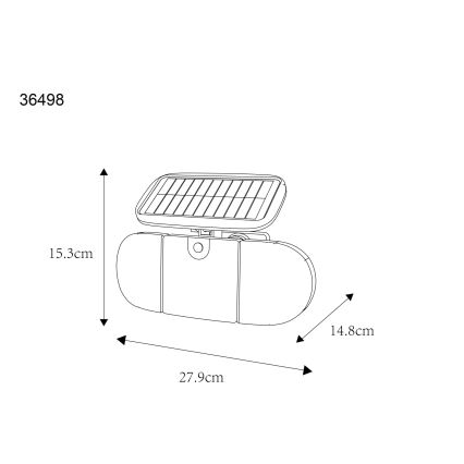 Globo - LED Solarleuchte mit Sensor LED/3,7V IP44 2000 mAh
