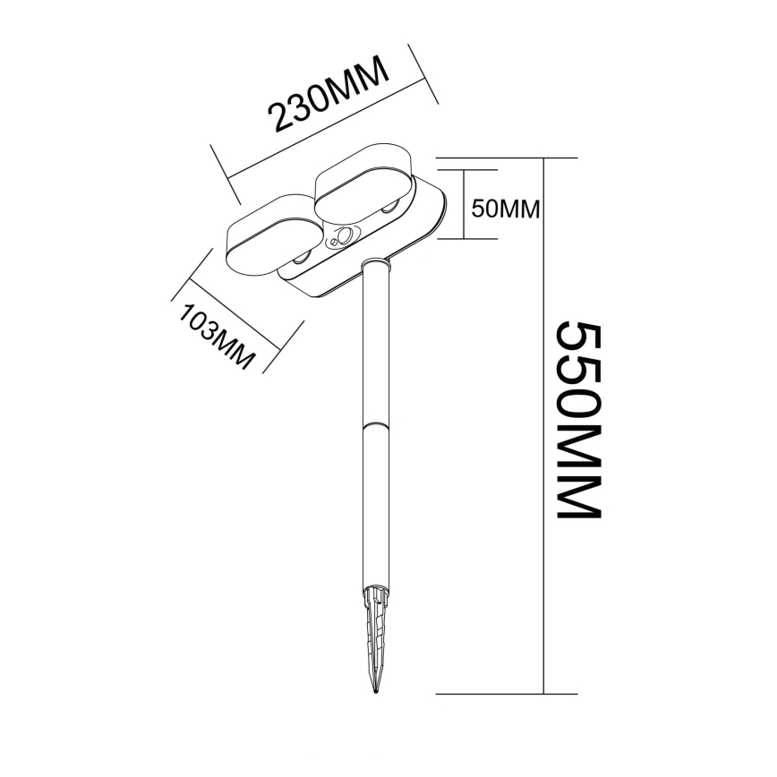 Globo - Lampe solaire avec détecteur LED/7,2W/3V IP44