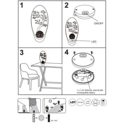 Globo - LED-Solarleuchte LED/0,06W/3,2V IP44 200 mAh Baum