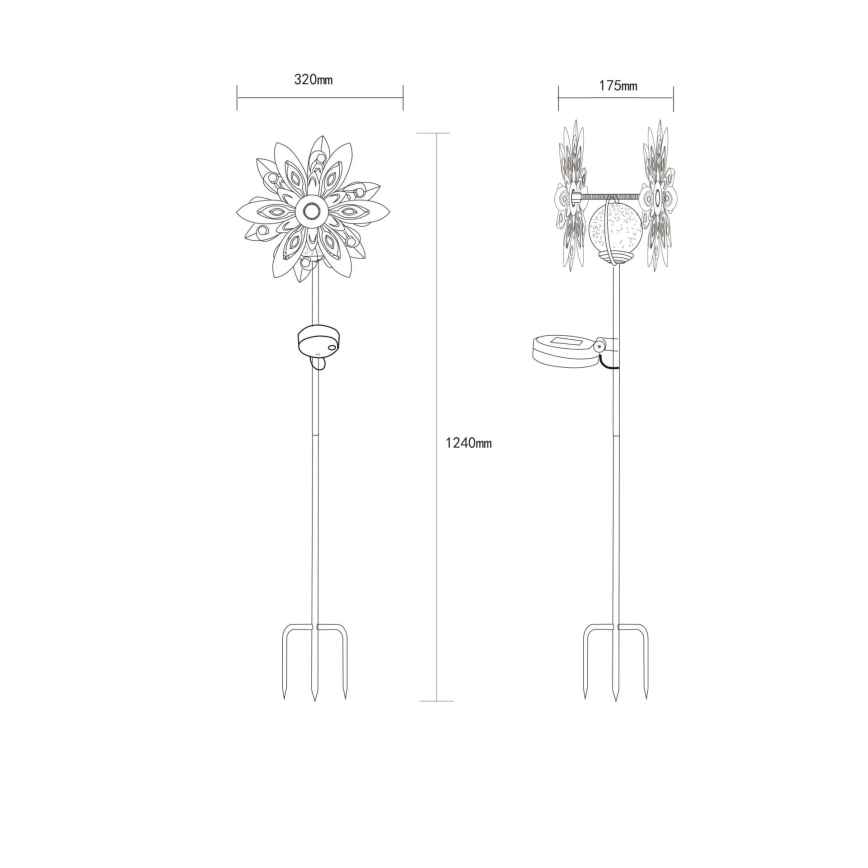 Globo - Decorazione solare LED LED/0,02W/3V IP44 300mAh