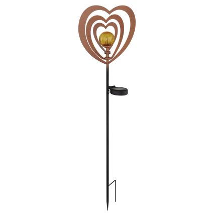 Globo - Lampada solare a LED/3V IP44 300 mAh cuore effetto ruggine