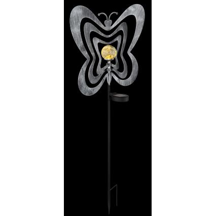 Globo - luminaire solaire LED/3V IP44 300 mAh papillon argenté