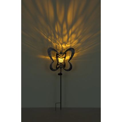 Globo - LED-Solarleuchte LED/3V IP44 300 mAh silberner Schmetterling