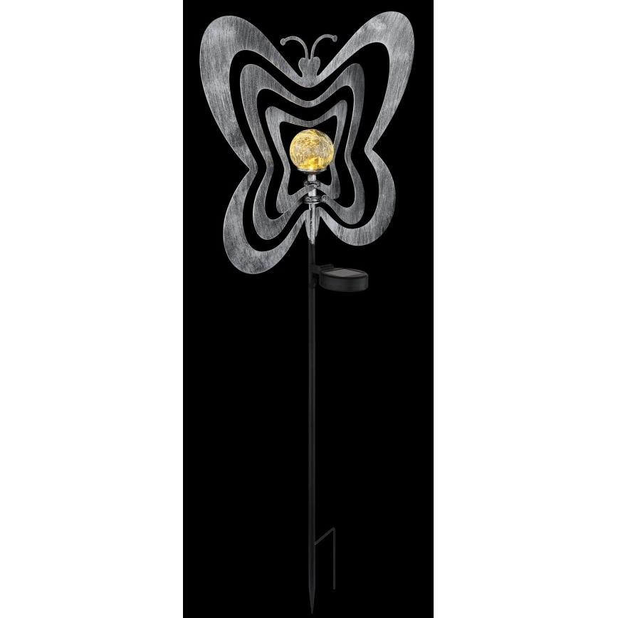 Globo - LED-Solarleuchte LED/3V IP44 300 mAh silberner Schmetterling