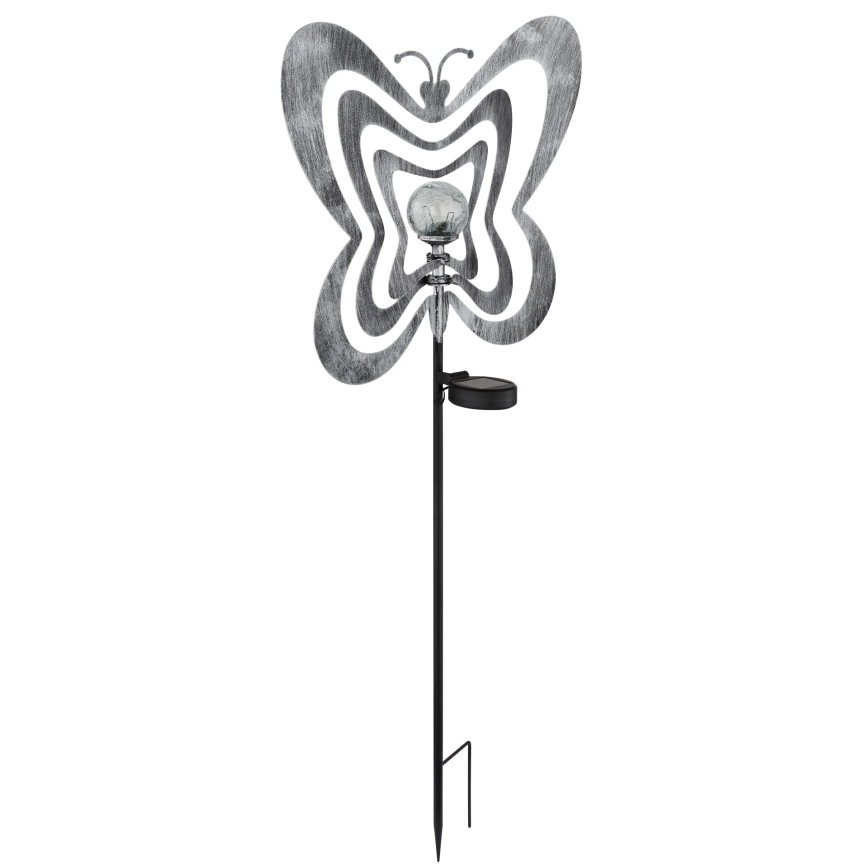 Globo - LED-Solarleuchte LED/3V IP44 300 mAh silberner Schmetterling
