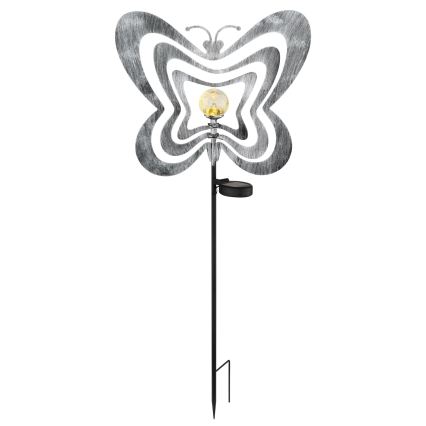 Globo - LED-Solarleuchte LED/3V IP44 300 mAh silberner Schmetterling