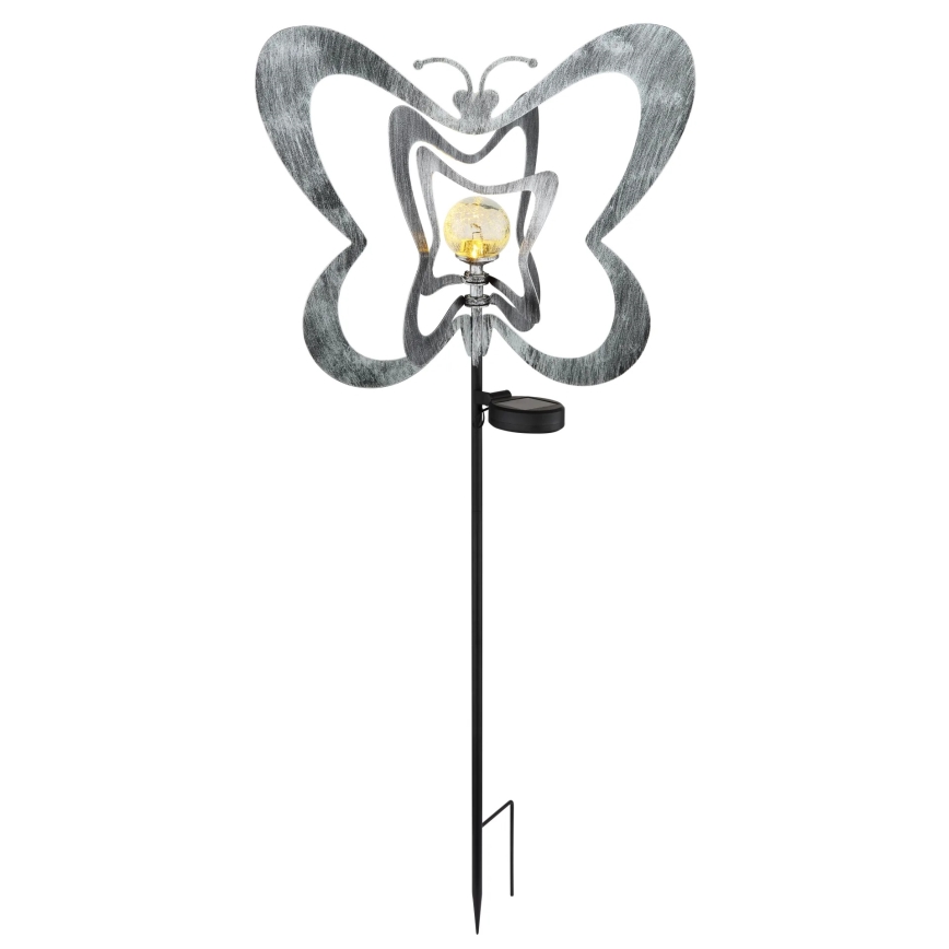 Globo - LED-Solarleuchte LED/3V IP44 300 mAh silberner Schmetterling