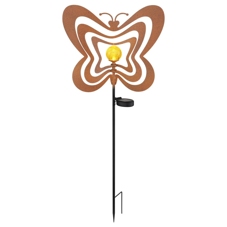 Globo - Luminaire solaire LED/3V IP44 300 mAh papillon effet rouille
