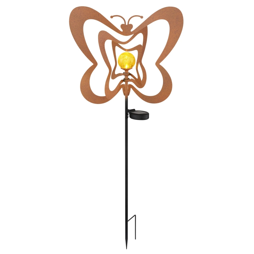 Globo - Luminaire solaire LED/3V IP44 300 mAh papillon effet rouille