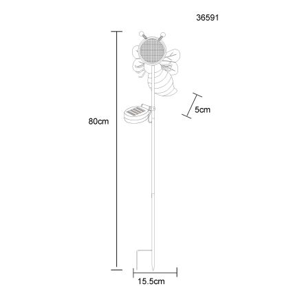 Globo - Lampe solaire LED 200xLED/3V IP44 600 mAh Abeille