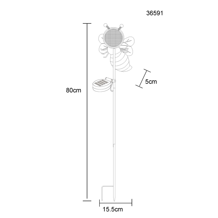 Globo - Lampe solaire LED 200xLED/3V IP44 600 mAh Abeille