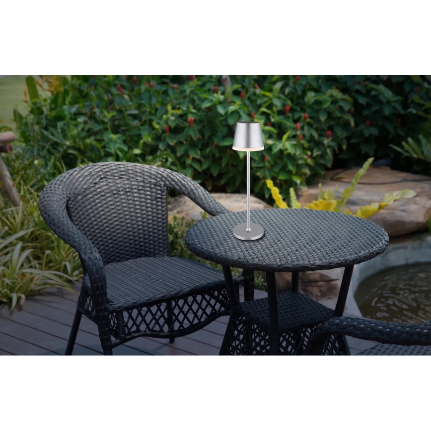 Globo - Éclairage solaire LED/0,6W/3V 3000K IP44 1200 mAh chrome mat