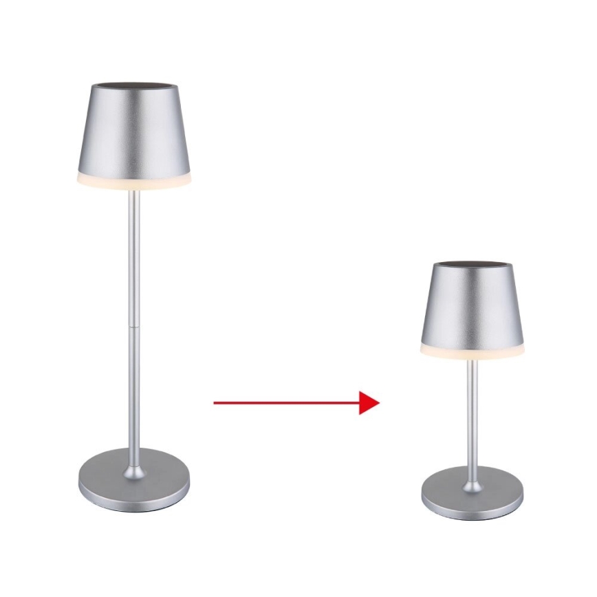 Globo - Éclairage solaire LED/0,6W/3V 3000K IP44 1200 mAh chrome mat