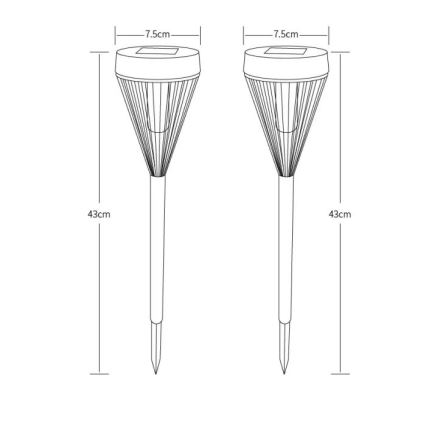 Globo - SET 2x Lampada solare LED LED/0,1W/1,2V IP44 300 mAh