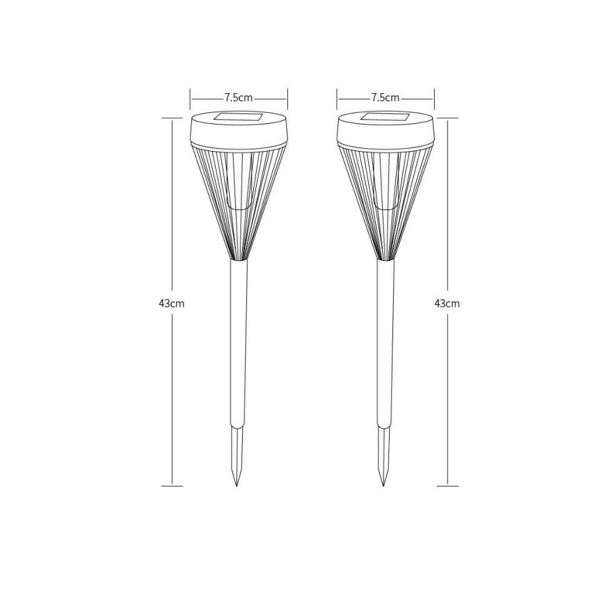 Globo - SET 2x Lampada solare LED LED/0,1W/1,2V IP44 300 mAh