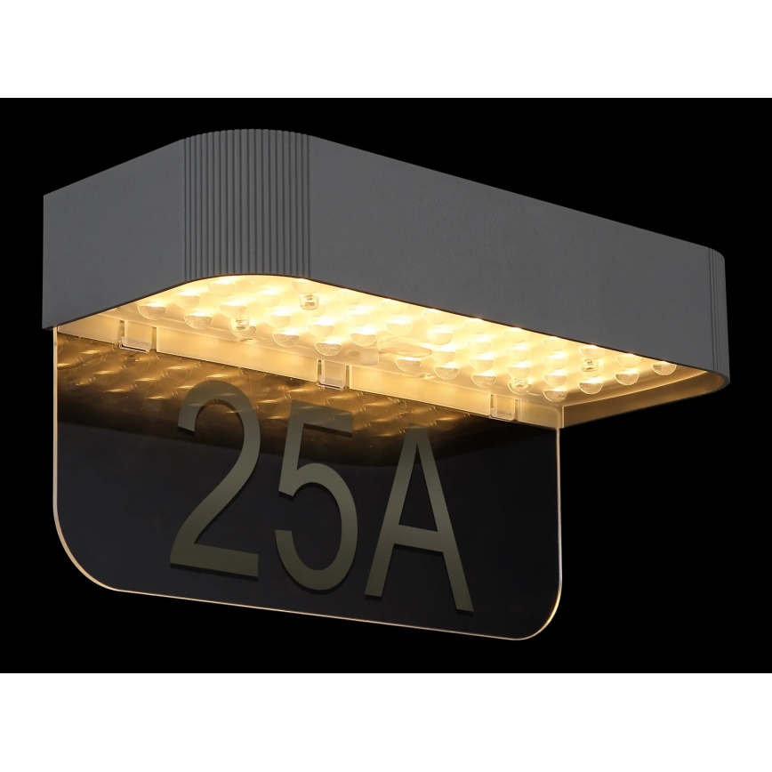 Globo - Numero civico solare a LED LED/6W/3,7V IP54 1800 mAh