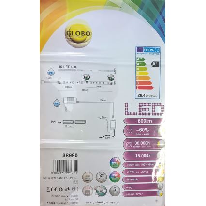 Globo 38990 -  Striscia luminosa RGB LED LED BAND 150xLED/0,16W IP44